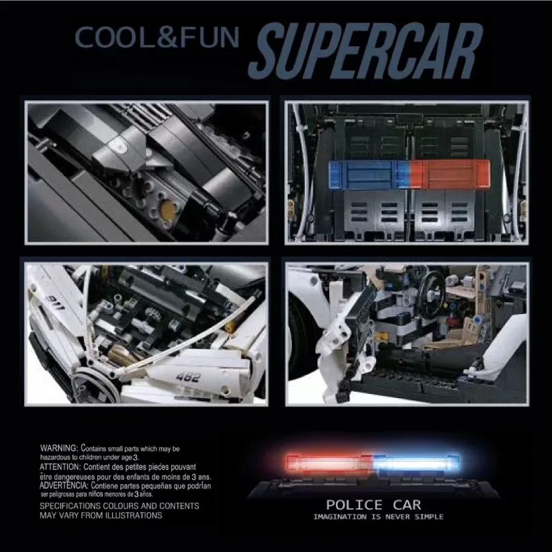 

DECOOL 3388D 1:8 Bugat Chiron MOC Super Car High-Tech Series Toys Model Building Blocks Bricks Toys Set Toys For Kids Children