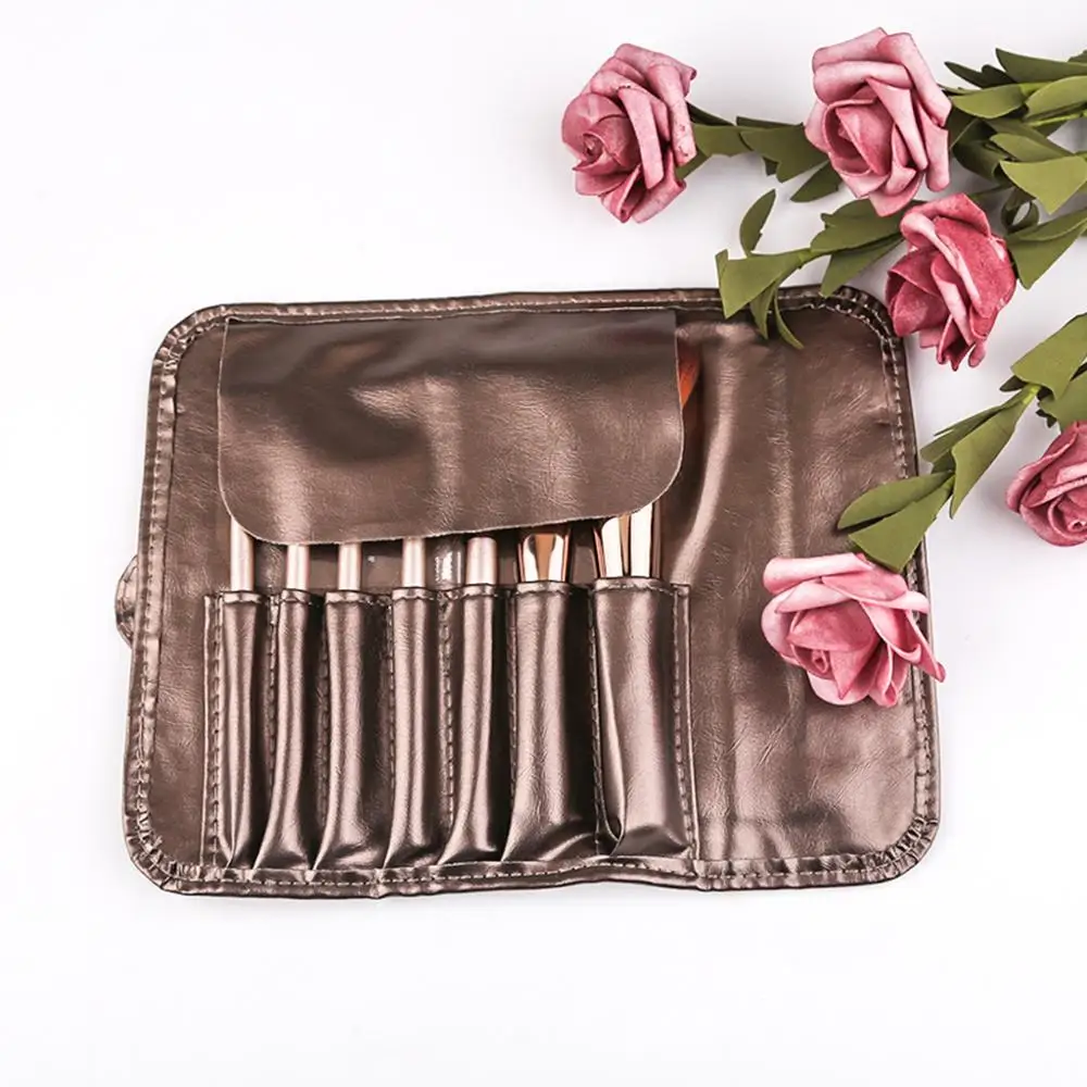 ZOREYA 7 шт./компл. набор кистей для макияжа с коробкой шампанского вискозного цвета