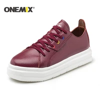 onemix hot sale casual men sneakers leather skateboarding shoe simple comfortable women walking flat platform shoes loafers