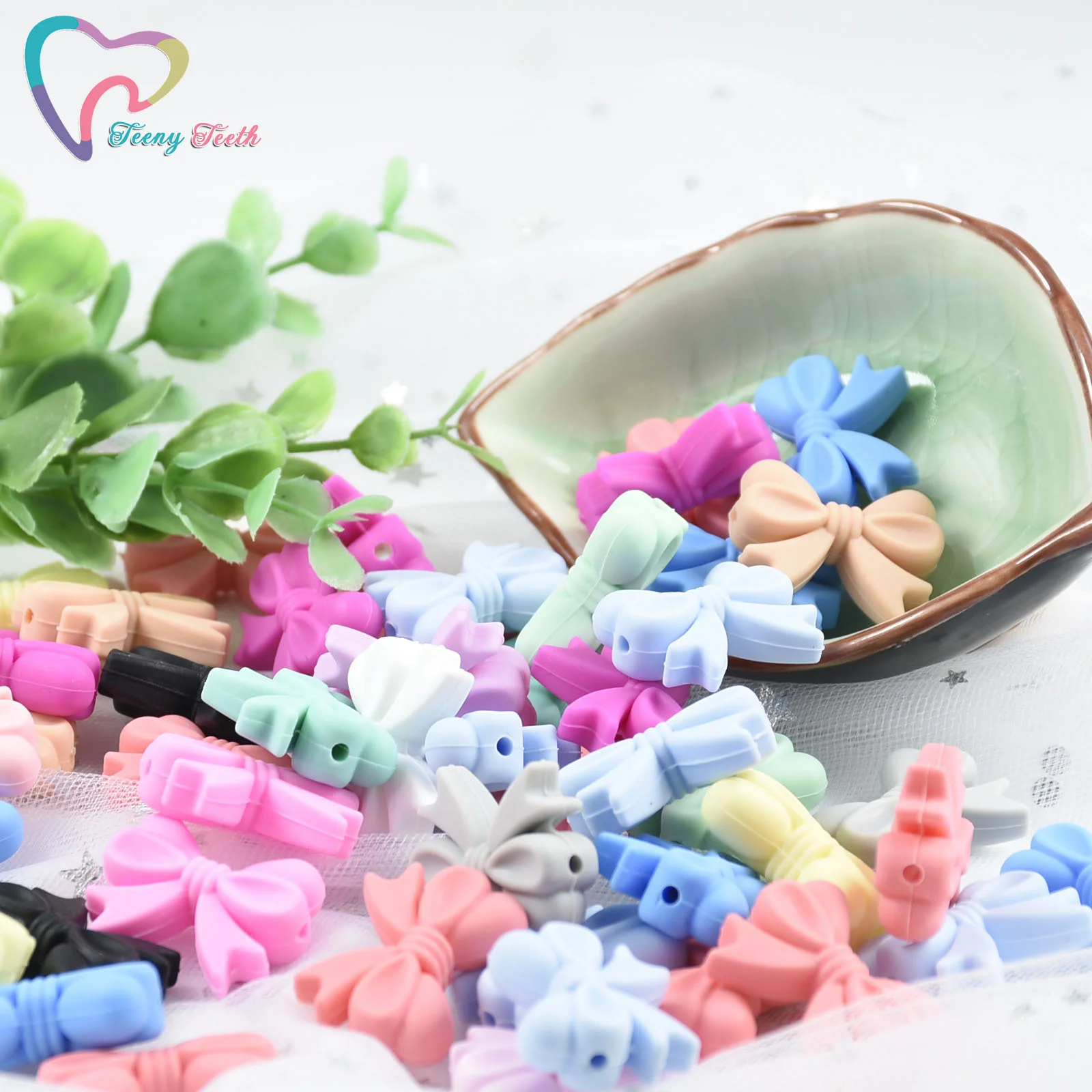 15 шт. бантом кремния шариков не содержащих бисфенола-а галстук-бабочка детская