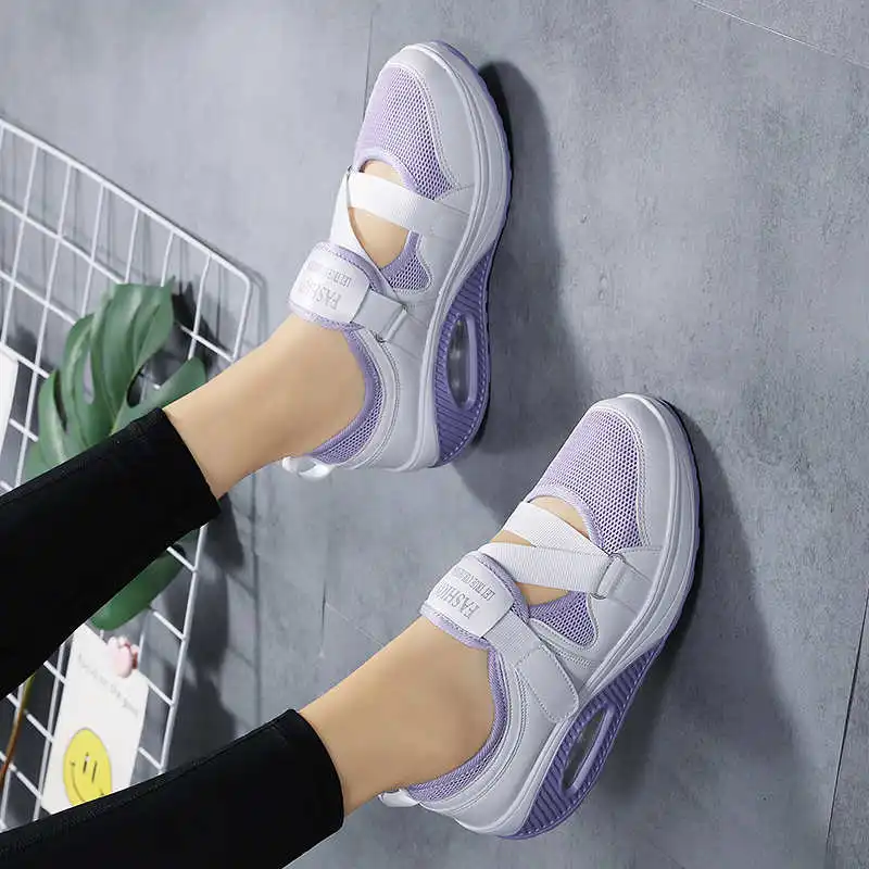 

Stocking Women Sport Sneakers Large Soles Running Shoes Women Rock Sports Sneakers Non-Leather Women's White Sneakers Tennis