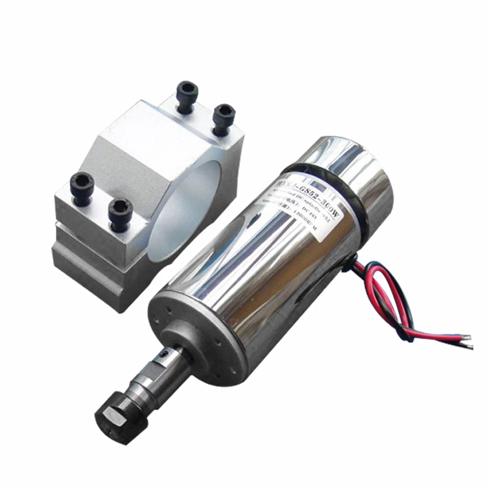 DC12V-48V 52 мм 300 Вт ЧПУ мотор шпинделя ER11 патрон+ 300 Вт 12-48 В CNC шпиндель двигатель постоянного тока+ кронштейн для гравировального станка
