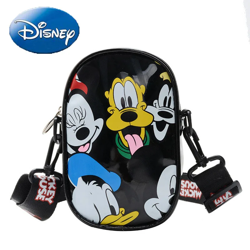 

Сумка через плечо из искусственной кожи с изображением Диснея Микки Мауса, кошелек для монет, стильная сумка для мальчиков и девочек, женска...