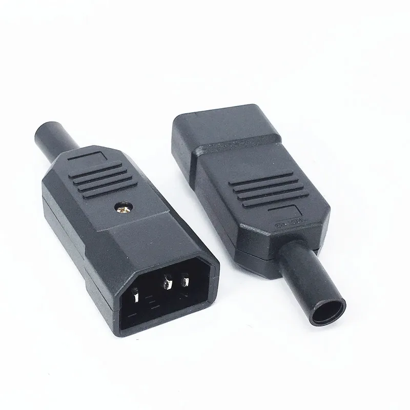 Новинка оптовая продажа цена 10A 250V черный IEC C14 с разъемом папа проводов Мощность