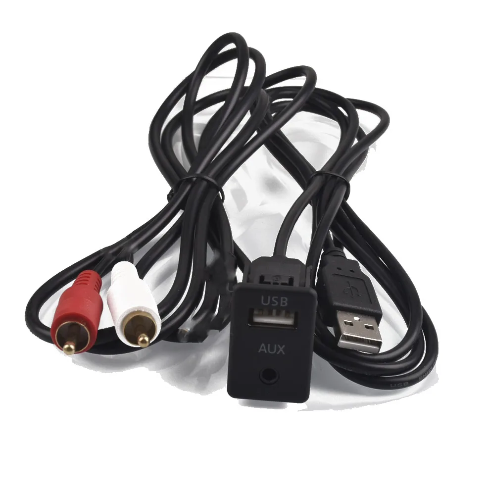 Автомобильный 2 RCA AUX USB Штекерный адаптер 2RCA для Toyota honda bmw 3 5|Коаксиальные колонки|