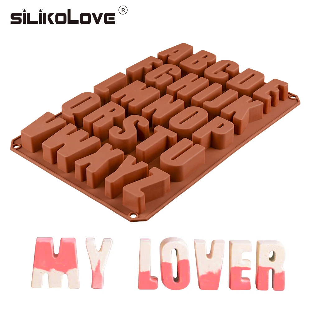 SILIKOLOVE большой размер заглавные английские формы букв силиконовая форма алфавит A