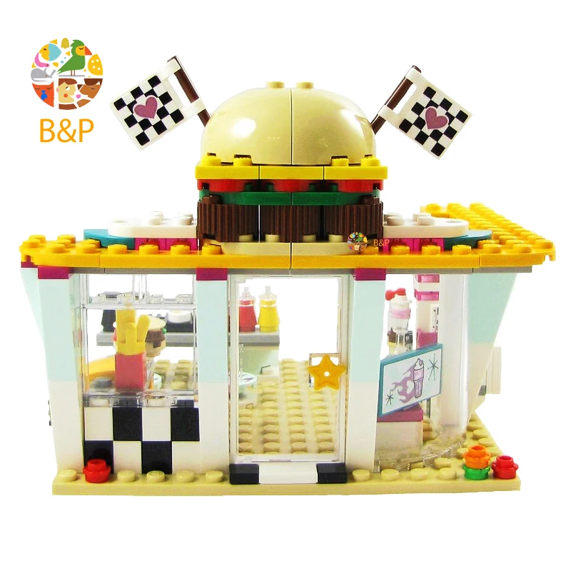 41349 350 шт Девушки Друзья серии Дрифтинг DinerModel кирпич набор игрушки для детей 11038