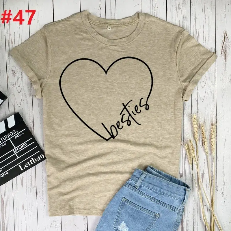 

Best Friends Printed T-shirts Women Clothing Summer Graphic T Shirt Unisex Top Femme Camisetas Mujer Verano