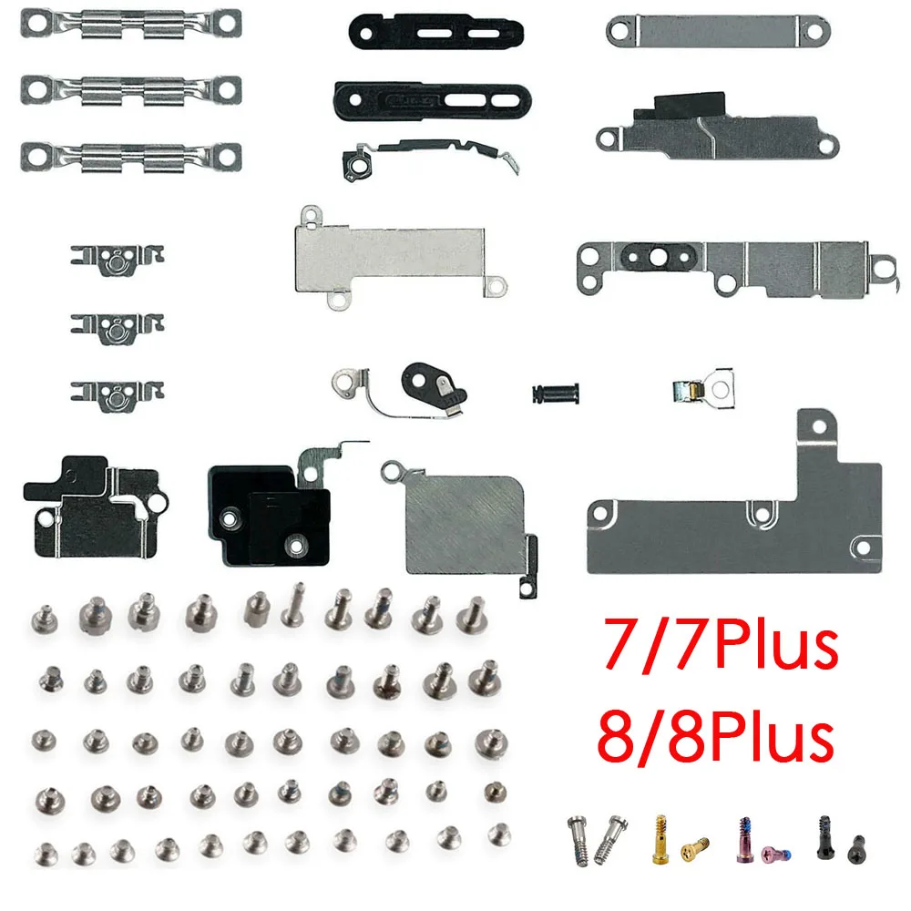 complete small metal internal bracket kits full set screws for iphone 7 7 plus 8 8 plus mobile phone parts free global shipping