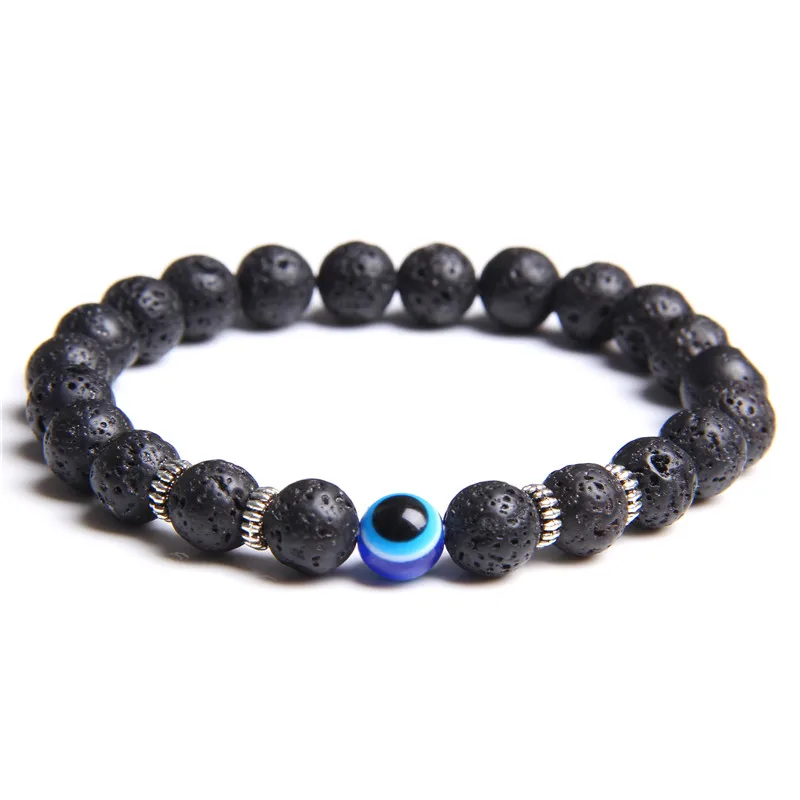 Браслет Evil Eye для мужчин Homme Lava браслеты из камней тигровый глаз натуральный камень оникс браслет evil Eye Homme ювелирные изделия дружбы - Окраска металла: 2