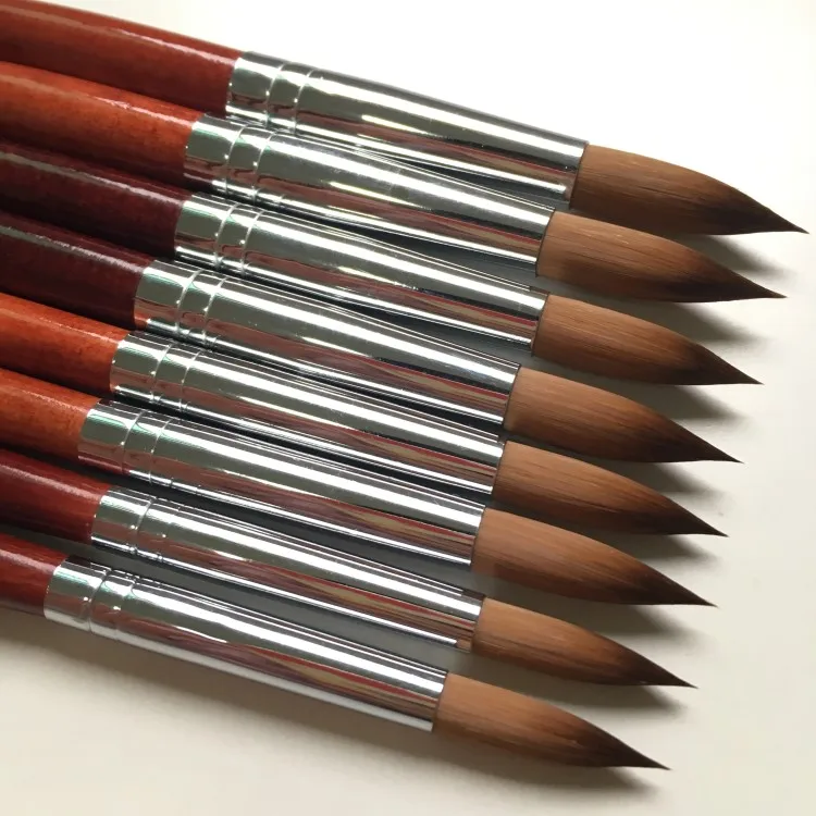 Топ продаж 1 шт. #18 100% Kolinsky соболиная ручка круглая с красной деревянной ручкой