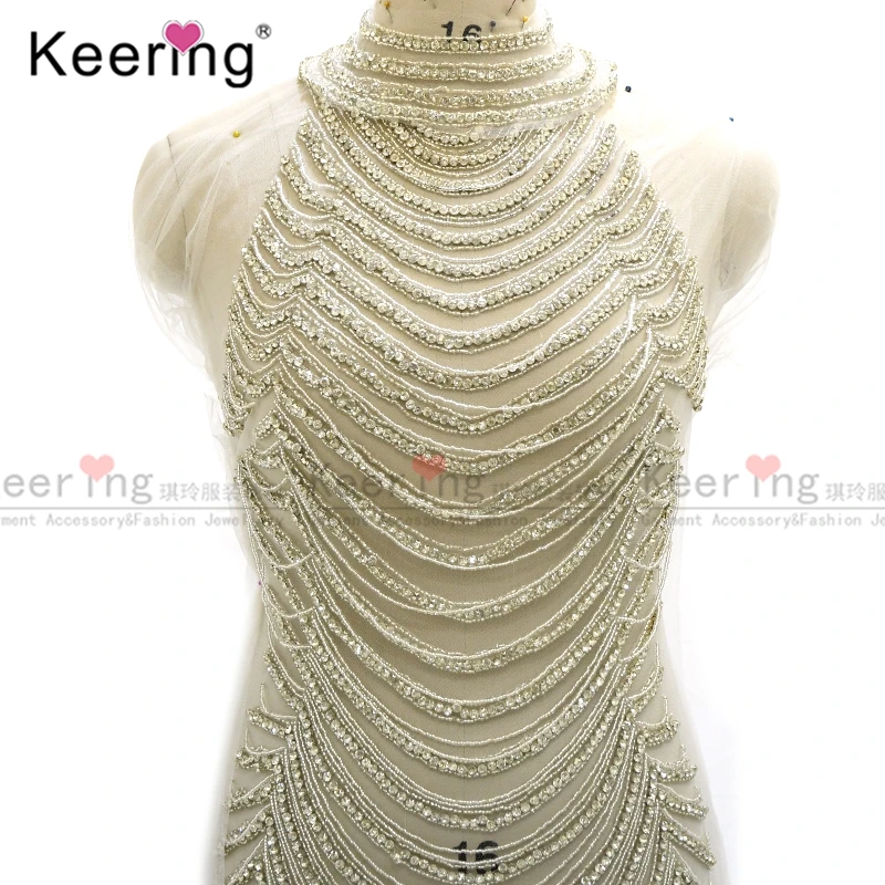 Свадебное большое платье стразы аппликация из кристаллов для длинного платья