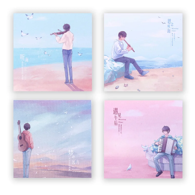 Стикеры для заметок милый Молодежный музыкальный мальчик блокнот Мультяшные