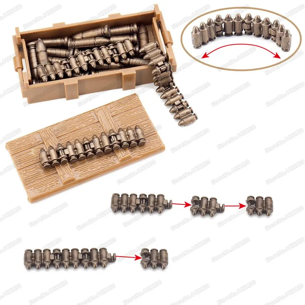 Guns Bullet Chain Military Assembling Building Block Legion Weapons Set Moc WW2 Equipment Special Soldier Model Gifts Child Toys | Игрушки и