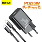 Зарядное устройство Baseus USB Type-C 20 Вт, портативное зарядное устройство USB C, поддержка быстрой зарядки PD, для iPhone 12 Pro Max 11 Mini 8 Plus