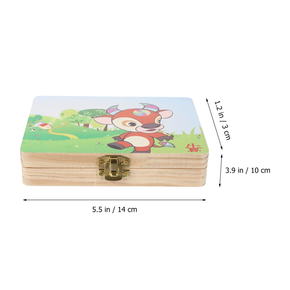 

Wooden Baby Deciduous Tooth Box Baby Tooth Preservation Case Storage Box