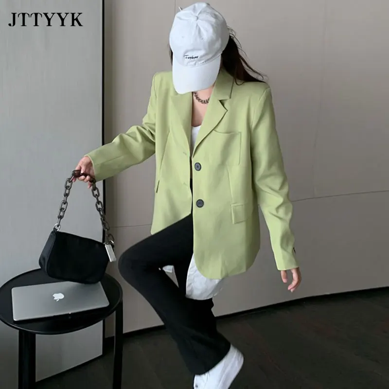 

Black Blazers And Jackets Ladies Stitching White Shirt Casual Blazer Oversize Women jackets Spring Autumn Office Suit for Woman