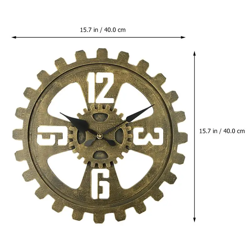 

1pc Household Metal Office Living Room Fashion Gear Clock Hanging Clock Mute Clock