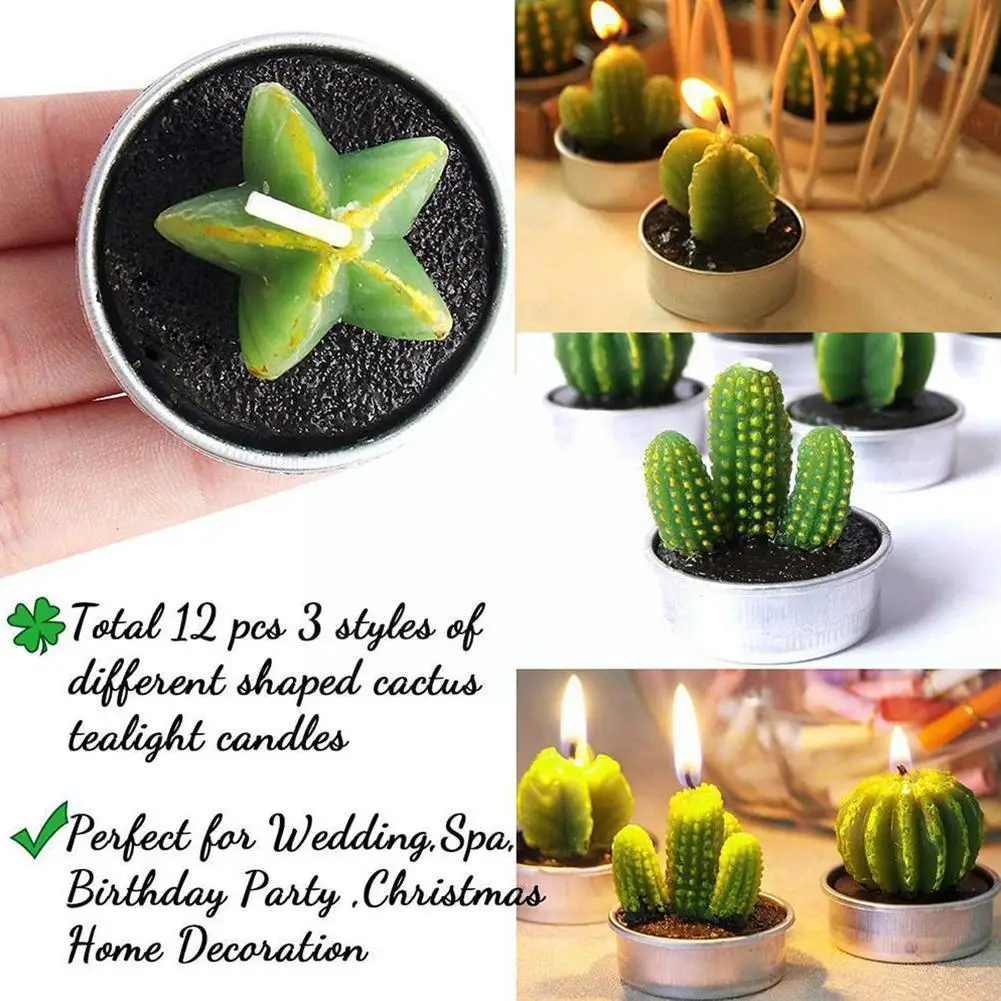 6 шт./компл. 3D Искусственные кактусовые свечи имитация растений о декоративном
