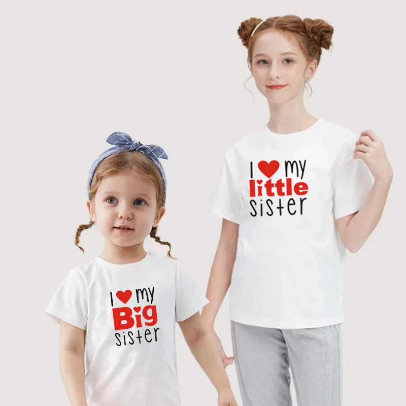 

Футболки для сестер с надписью «I Love My Big Sister»