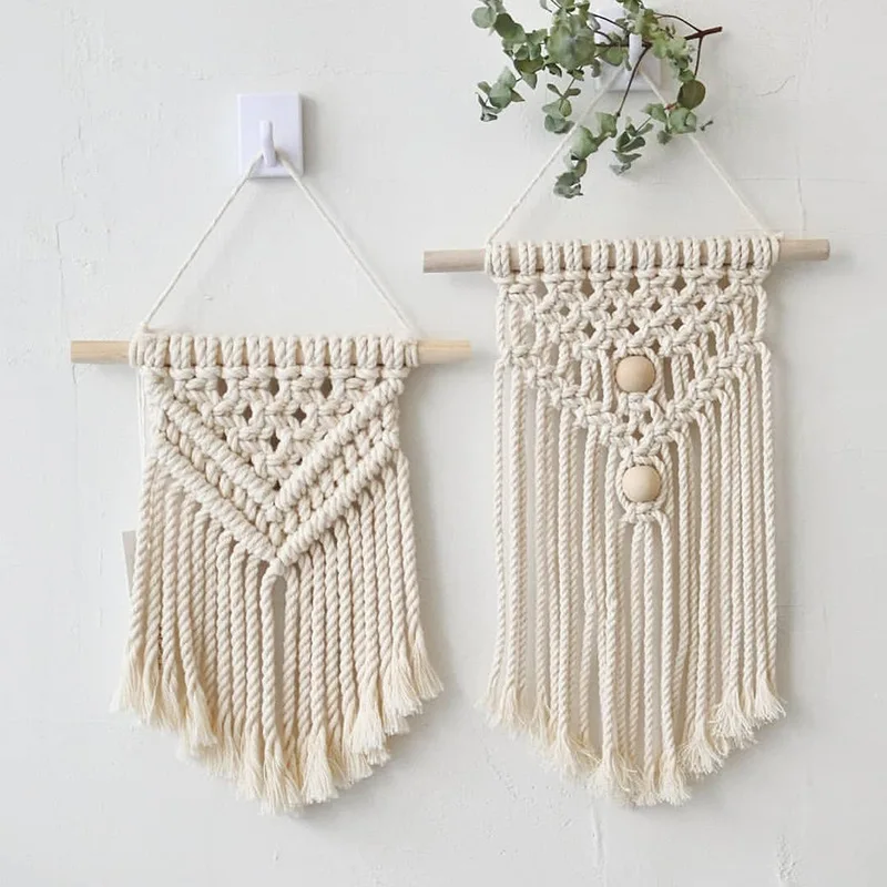 

Hand Woven Tassel Tapestry Scandinavian Bohemian Wall Hanging Home Decor Small Tapestry Home Bedroom Living Room Craft Decor