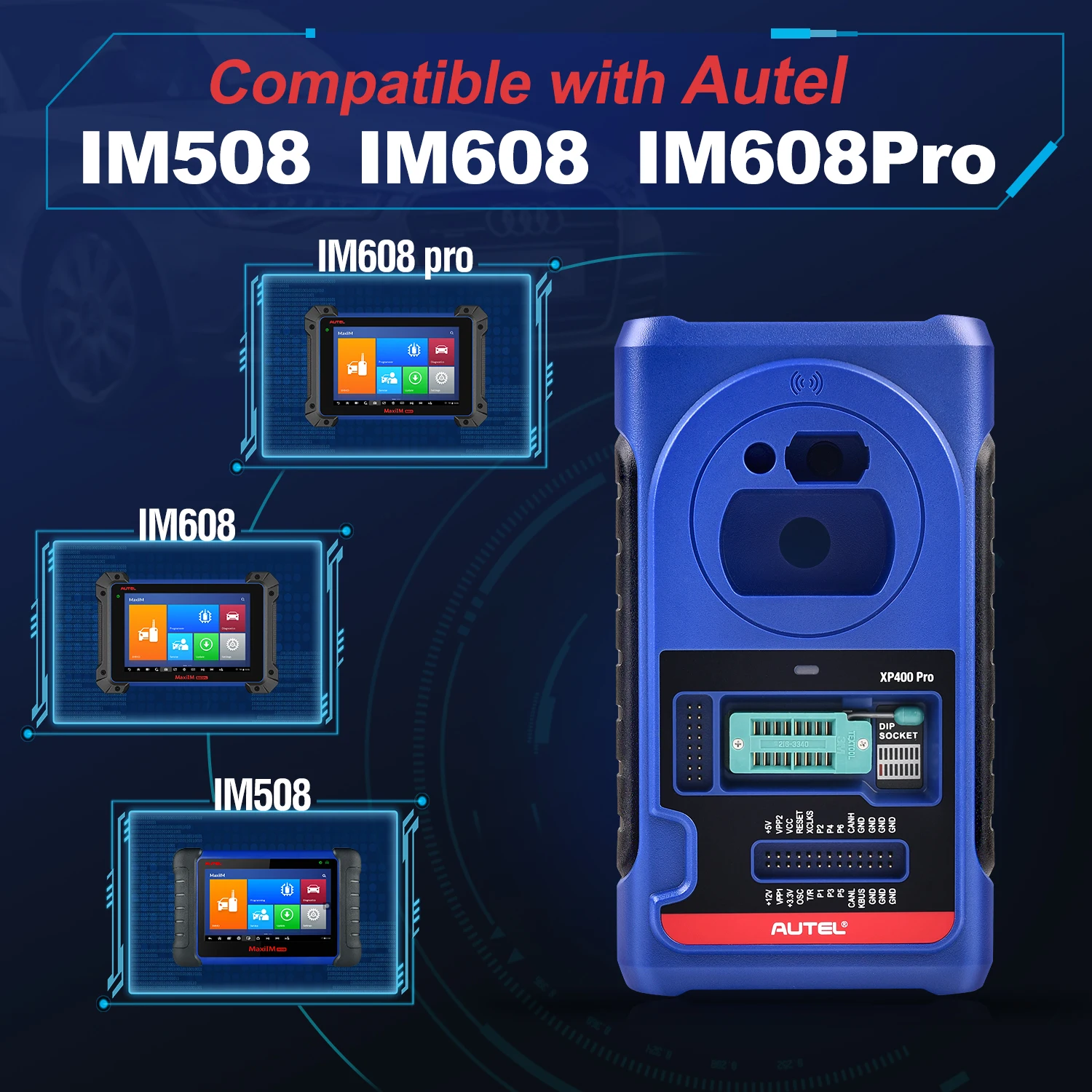 Autel MaxiIM IM508 и XP400PRO OBD2 все системы daignstic сканеры IMMO программирование ключей PK IM608 |
