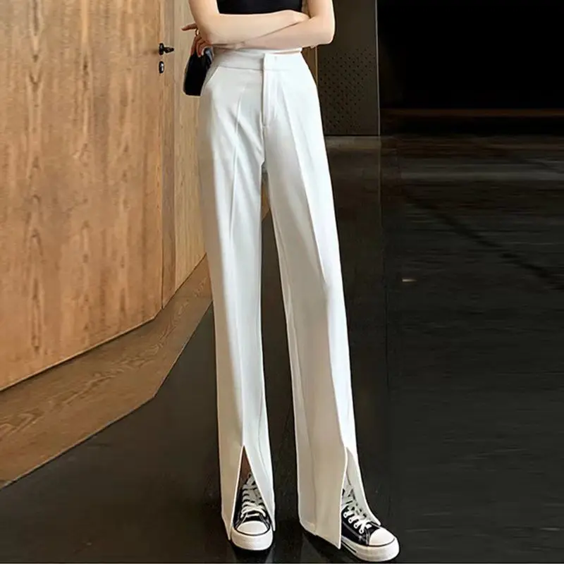 

Summer Loose Casual Trousers for Women High Waist Maxi Wide Leg Pants Female Elegant 2021 Korean Fashion Clothes New Y951
