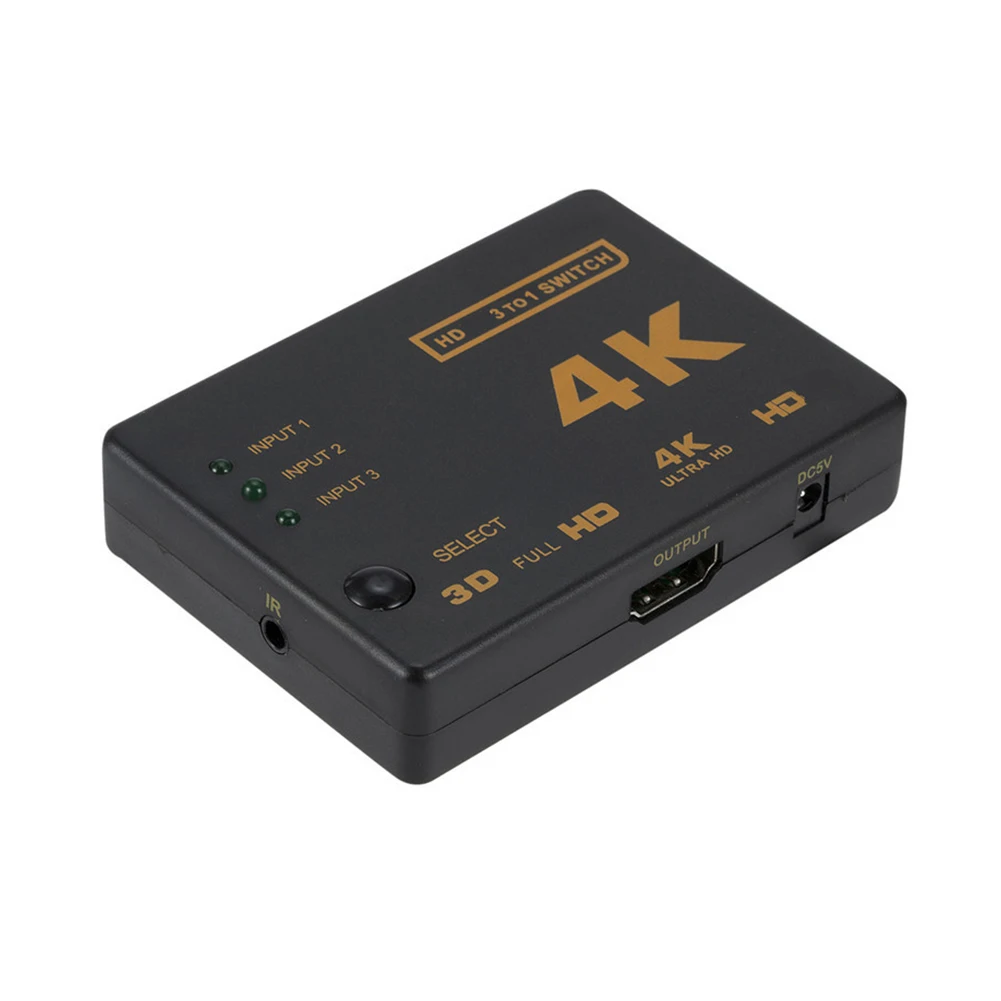 

4K HDMI-совместимый коммутатор 3x1 3 вход 1 выход HDMI-совместимый 1,4 переключатель для Xbox/PS3/PS4/PS5 игровая консоль