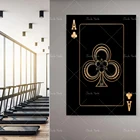 Абстрактные золотые и серебряные игральные карты с принтом Ace of spades, украшение для клуба, бара, ресторана