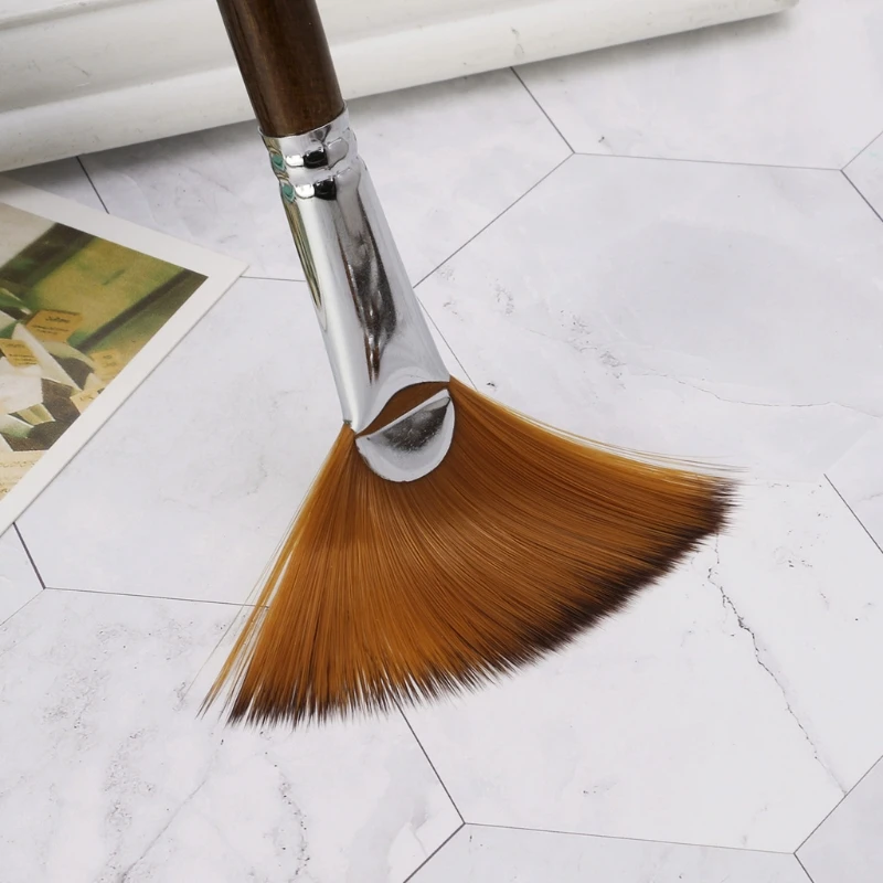 

9Pcs Fan Shape Brush Painting Pen Set Nylon Hair Acrylic Watercolor Art Supplies