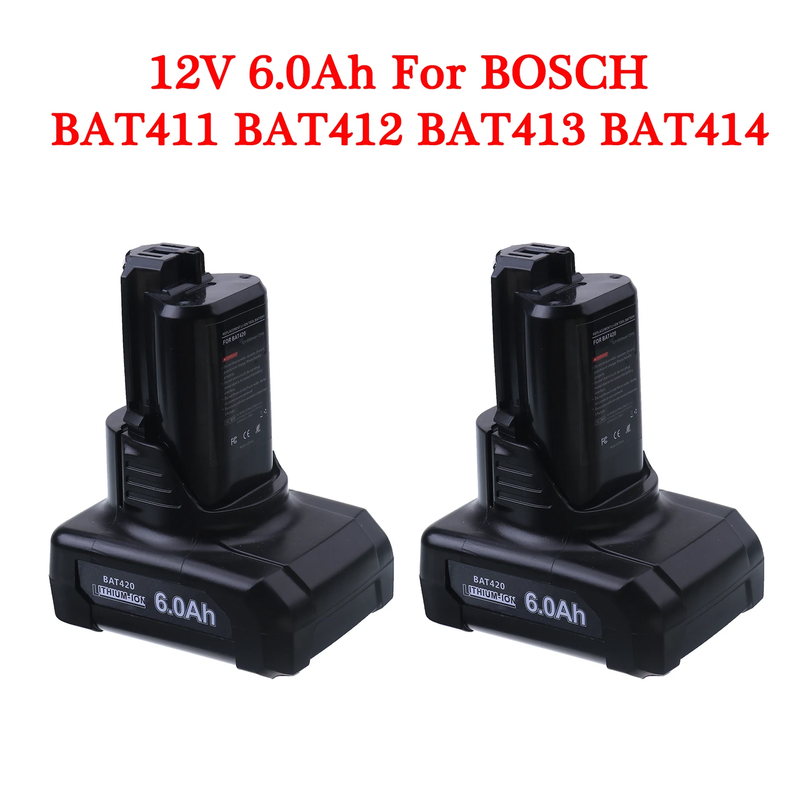 

6000mAh 10.8V 12V Li-ion BAT411 Rechargeable Battery for BOSCH BAT412A BAT413A D-70745GOP 2607336013 2607336014 PS20-2 PS40-2