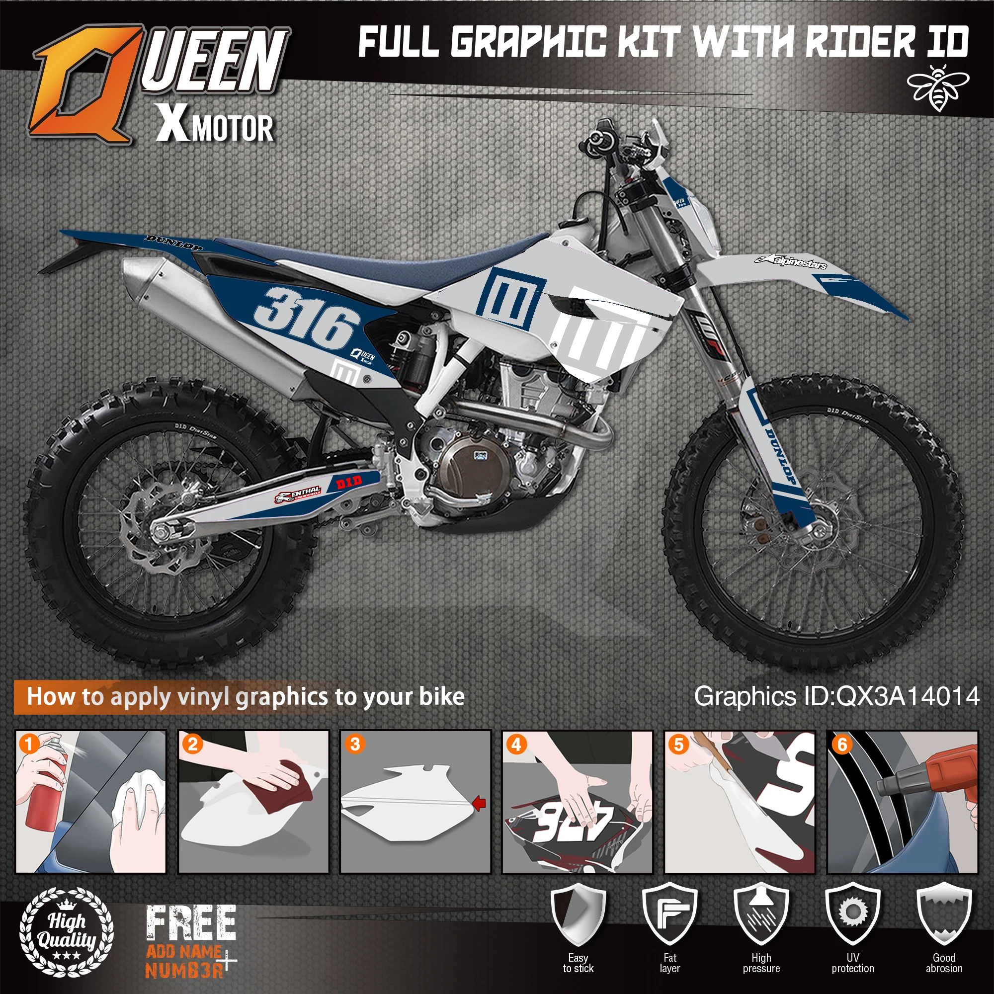 Оригинальные графические наклейки Queen X Team Набор наклеек s для Husqvarna наклейка 2014 15