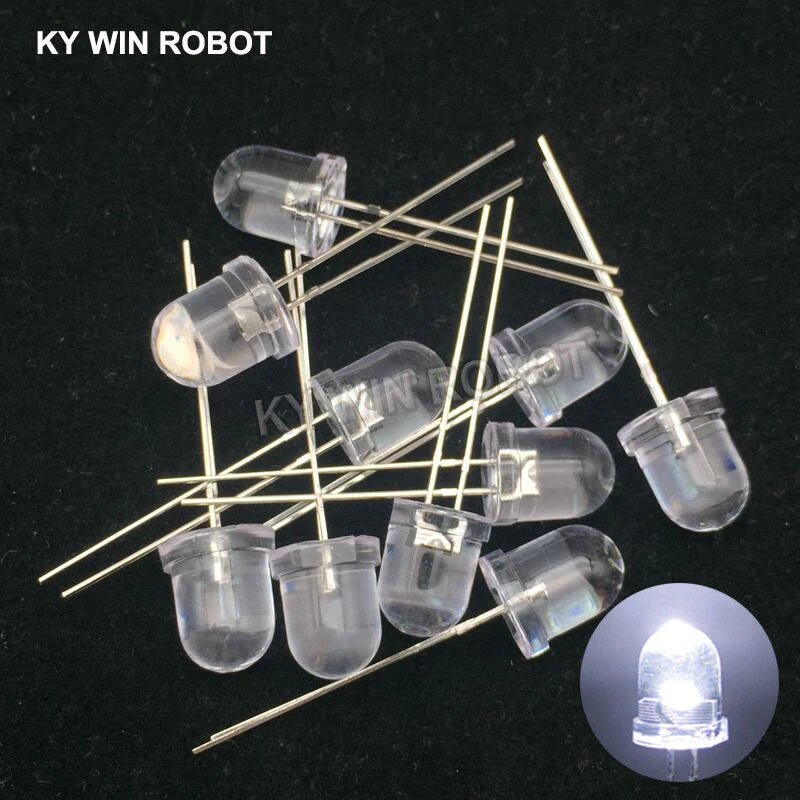 10pcs 8mm LED diode Light Assorted Kit DIY LEDs Set White Yellow Red Green Blue electronic diy kit Emitting Diode Hot sale