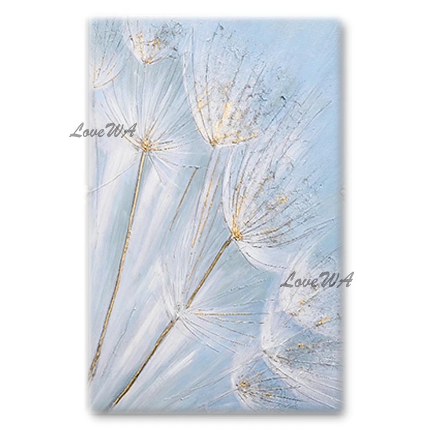 

Cheap Abstract Texture White Dandelion Canvas Paintings Wall Picture Art Hand-painted Latest Outdoor Landscape Oil Painting