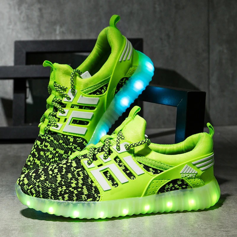 Кроссовки Детские светящиеся для мальчиков и девочек модная дышащая сетчатая