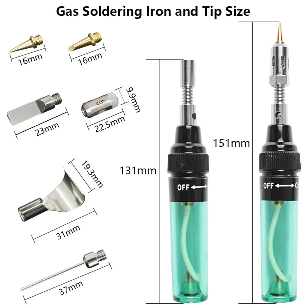 

Gas Soldering Iron Set MT-100 Portable Pneumatic 3-in-1 Electric Welding Kit Rework Station Heat Pencil Repair Tools