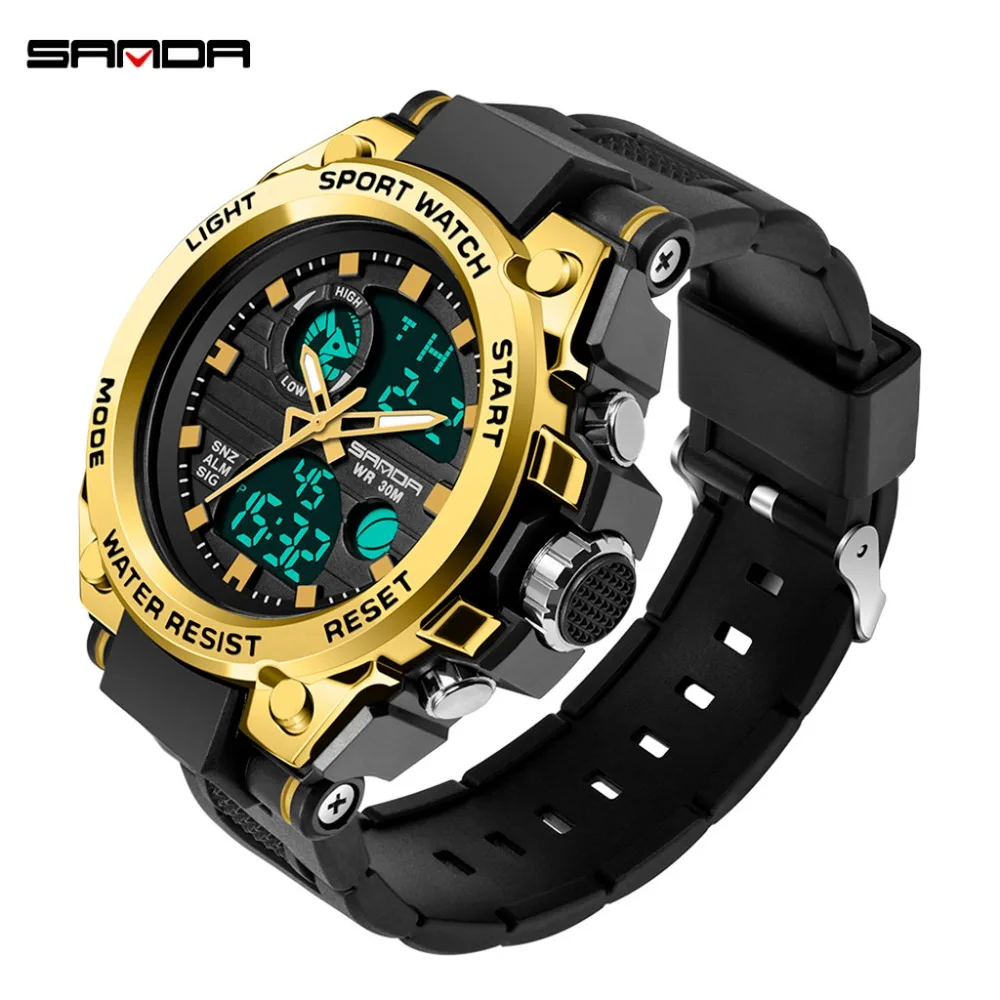 reloj мужские спортивные часы с двойным дисплеем Аналоговый Цифровой светодиодный электронный модные наручные часы reloj hombre erkek kol saati