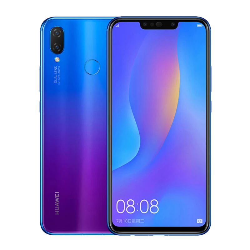 Сотовый телефон HuaWei NOVA 3i 4G LTE 4 камеры 24 МП 6 ГБ ОЗУ 128 Гб ПЗУ сканер отпечатка пальца