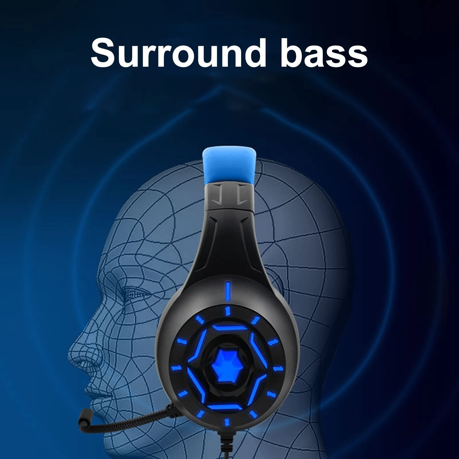 

Wired Luminous Heavy Bass Headset Noise Reduction Gaming Headphone with Mic