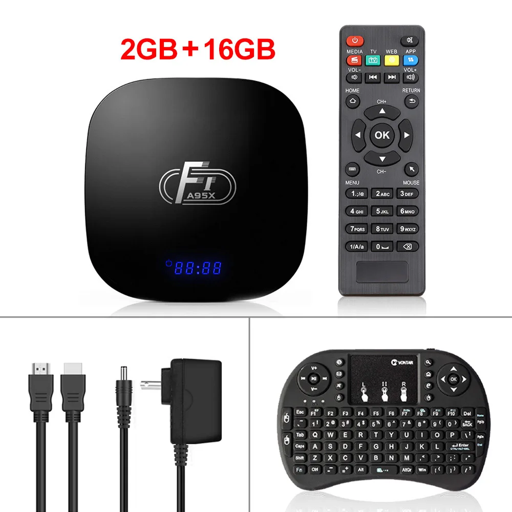 2G16G normal i8 Smart Android 8,1 ТВ приставка Amlogic S905W четырехъядерный 2 Гб 16 Гб H.265 4K 30tps 2,4 ГГц WiFi медиаплеер телеприставка A95X F1 1 ГБ 8 ГБ - Цвет: 2G16G normal i8