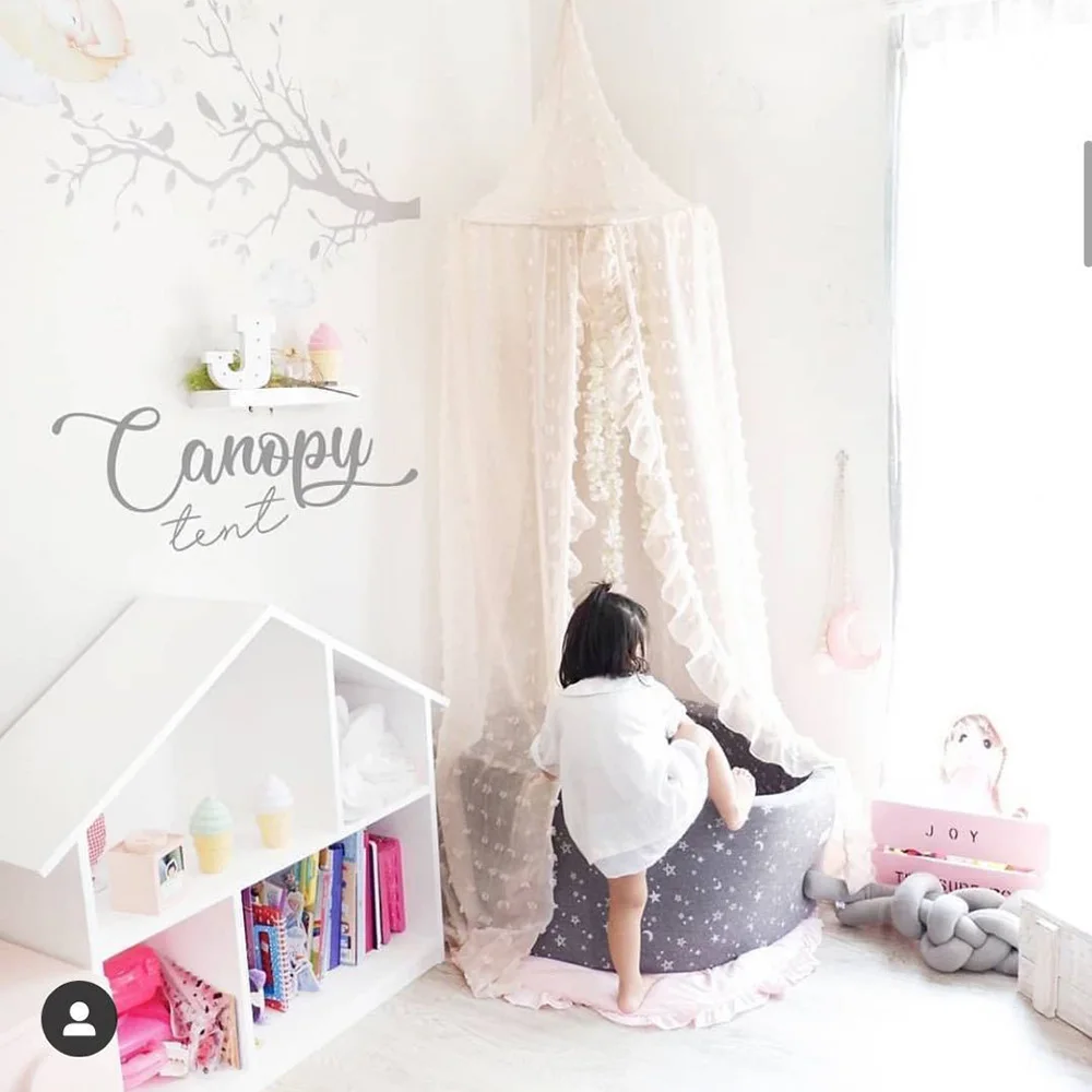 3 Colors Hanging Kids Baby Bedding Dome Bed Canopy Cotton Mosquito Net Bedcover Curtain For Reading Playing Home Decor | Дом и сад
