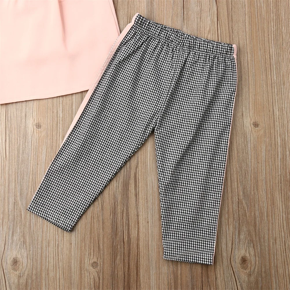 Emmababy 2019 новый летний комплект одежды для маленьких девочек розовый шифоновый топ