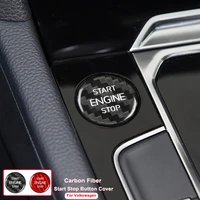 for volkswagen start stop push button cover carbon fiber ignition device button cap for cc magotan car interior styling sticker