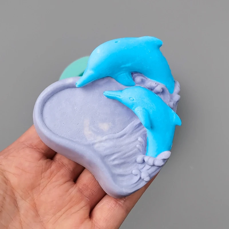 

D57A Chocolate Candy Sugar Craft Gum Paste Mold Art Silicone Soap Mold Household Candle Molds DIY Handmade Marine Theme