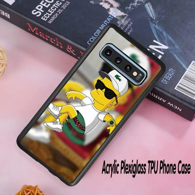 

Funny Bart Simpson boys Phone Case Acrylic Plexiglass TPU For Samsung Galaxy S8 S9 S10 s10e S20 PLUS ULTRA S6edge