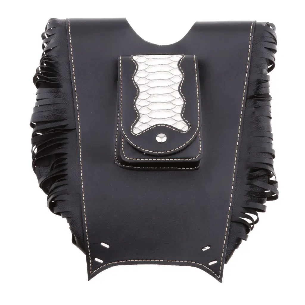 

Black PU Leather Universal Motorcycle Tank Chap Cover Panel Bra Bib Bag Waterproof