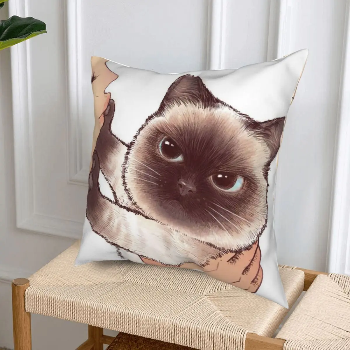 

Cat Don't Kiss Me Throw Pillow Cover Decorative Pillow Animals Pop-art Humor Painting Pet Kitty Kitten 45*45cm Cushion Covers