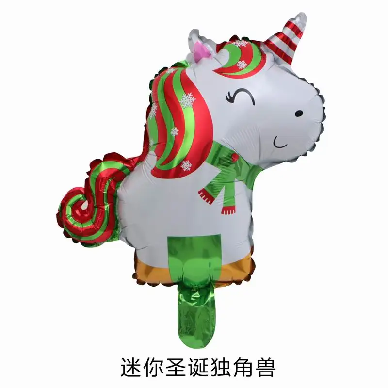17 10pcs Mini Christmas Foil Air Balloons Bells Snowman Santa Claus Christmas Tree Decoration Party Supplies Globos Xmas Ornament - Цвет: 17