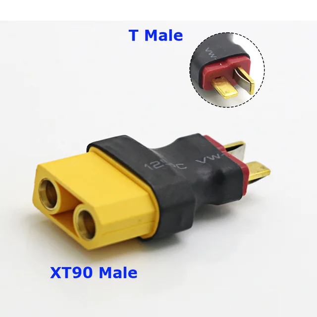 Deans T-plug male to XT90 female adapter