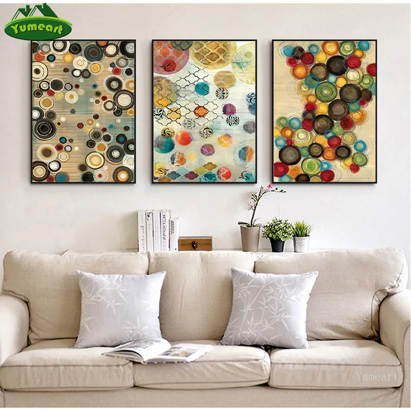 Абстрактная Геометрическая круглая изогнутая линия настенная Картина на холсте
